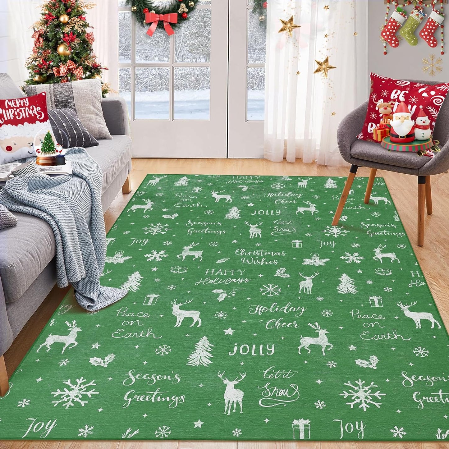 🎄Washable Christmas Carpet Rug | 🎁Buy 2 Free Shipping🔥