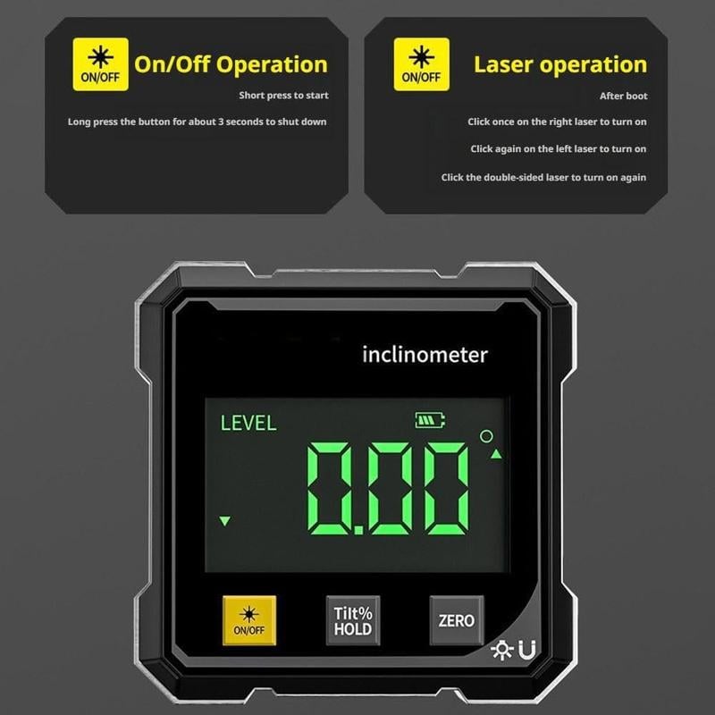 🔥Magnetic Digital Angle Finder with Dual Laser Guide & 360° Magnetic Attachment