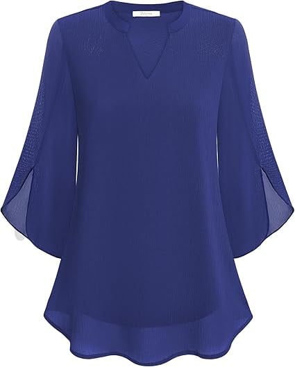 🌹Women's Plain Short Sleeve V-Neck Chiffon Blouse