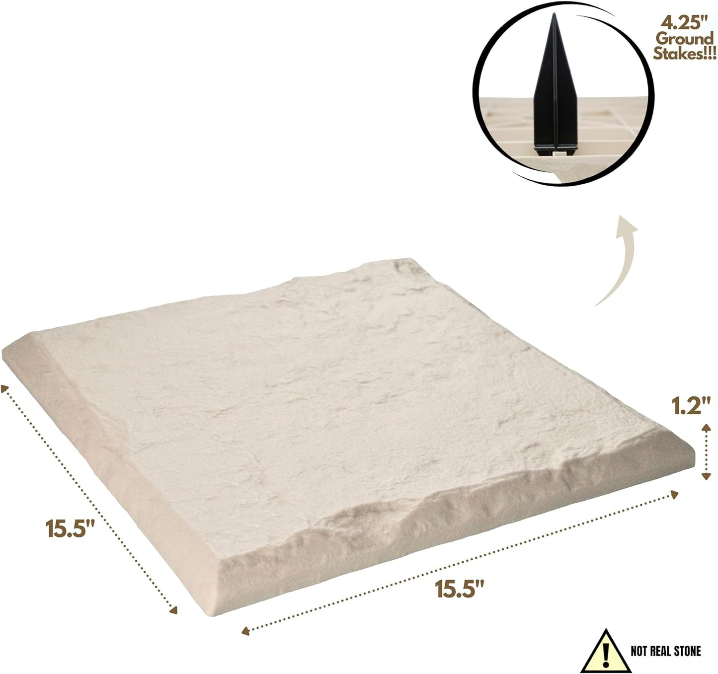 15.5” Decorative Stepping Stones That Stake Into The Ground
