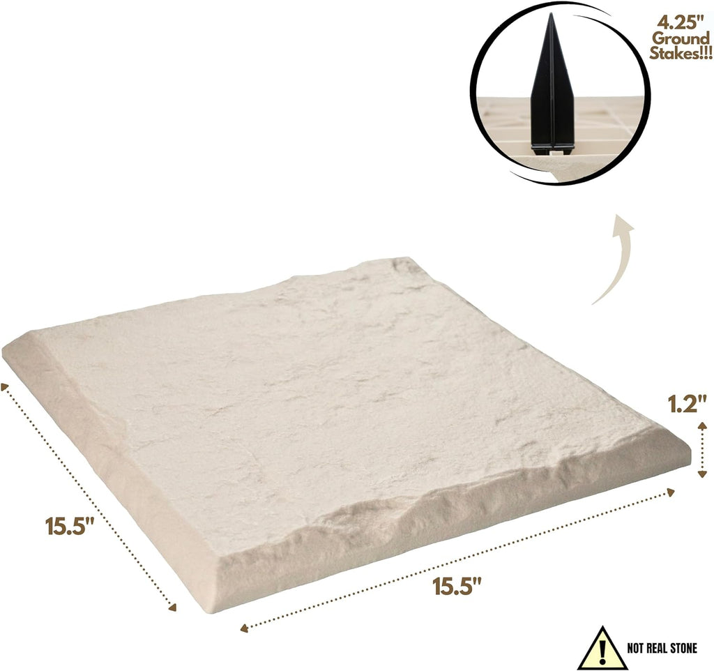 15.5” Decorative Stepping Stones That Stake Into The Ground