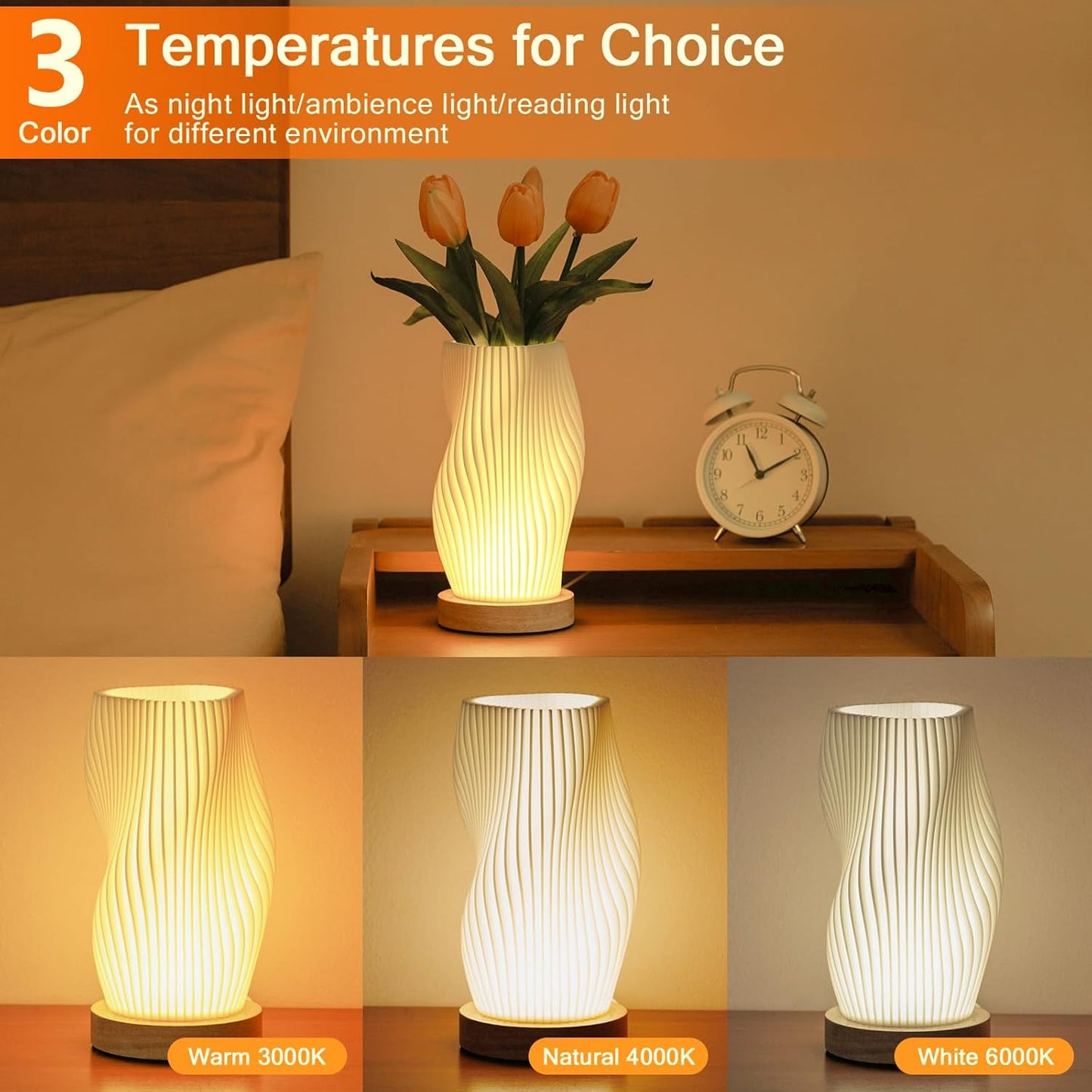 Vintage Style Striped Small Night Light Lamp