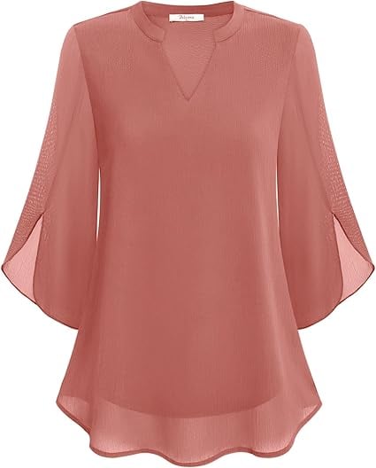 🌹Women's Plain Short Sleeve V-Neck Chiffon Blouse
