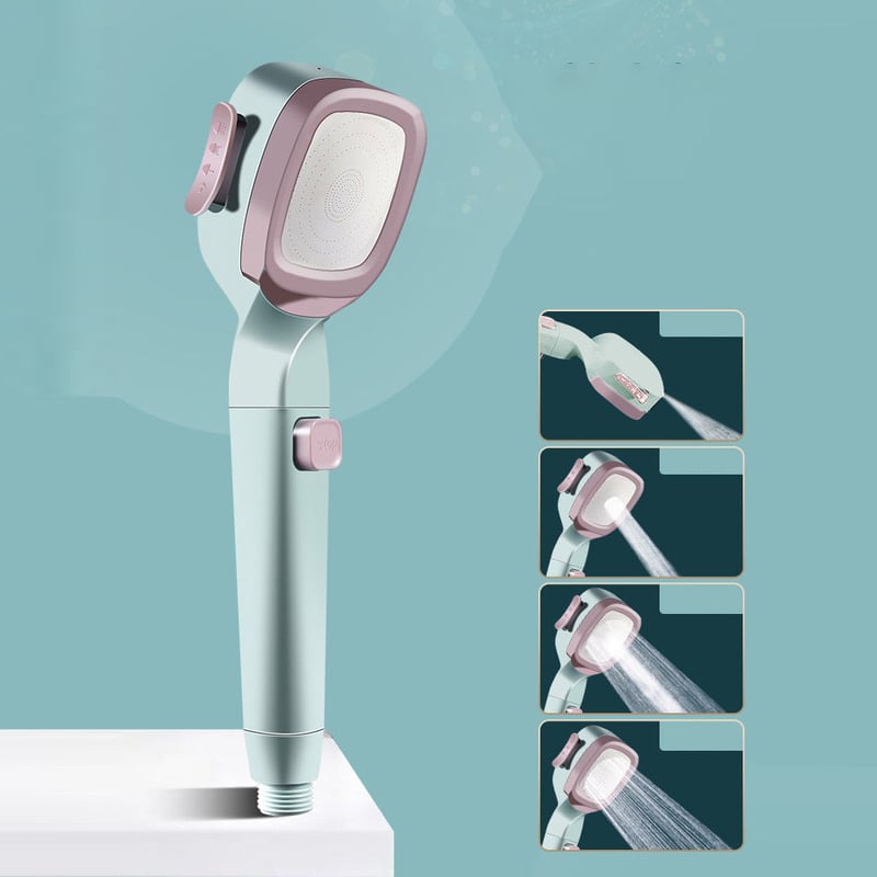 4-mode Handheld Pressurized Shower Head with Pause Switch