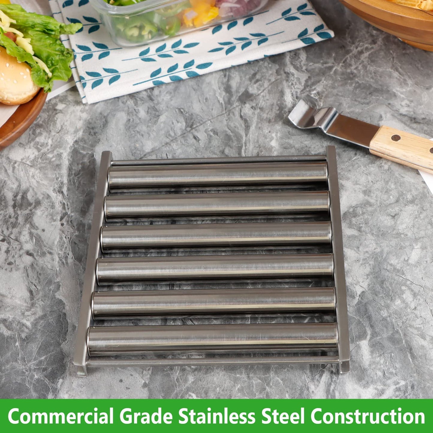 🔥🔥-Hotdog Roller Stainless Steel Sausage Roll Rack