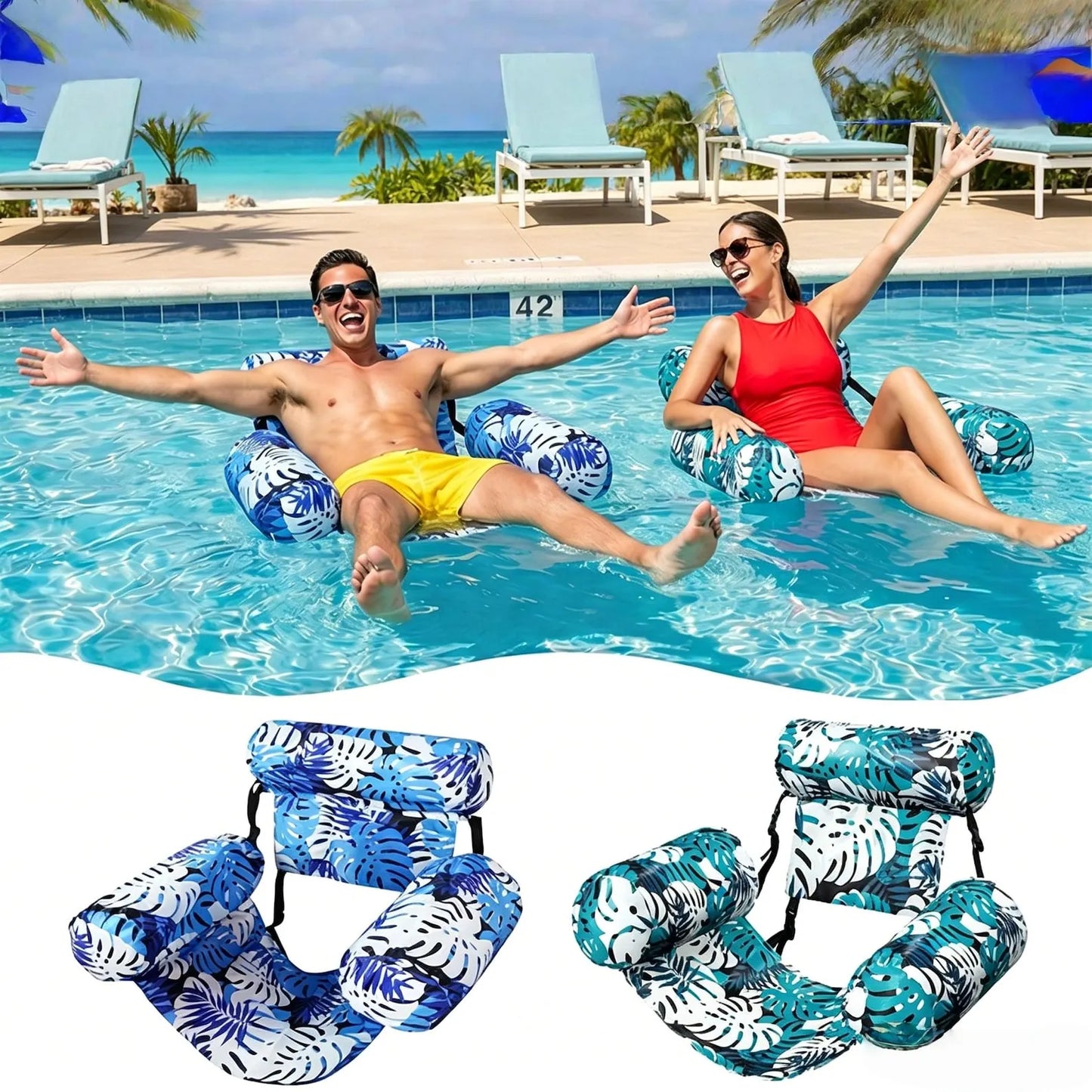 🏝️Summer Best-Seller 49% off🏊‍♂️ Foldable Inflatable Pool Lounger