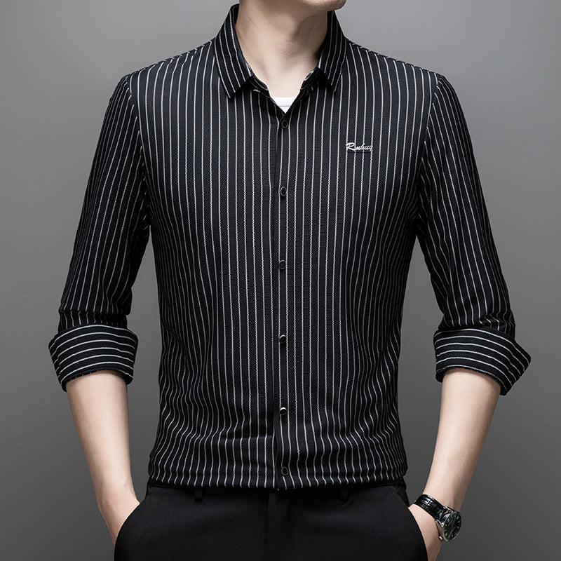 💥👔Men's Classic Wrinkle-Free Striped Shirt