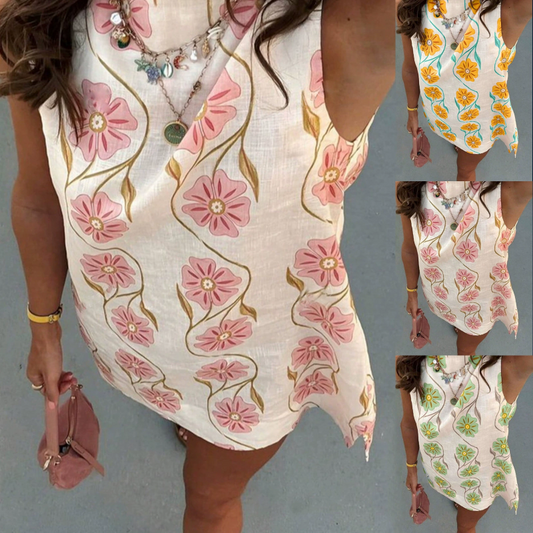 💖Women's Casual Sleeveless Floral Print Dress