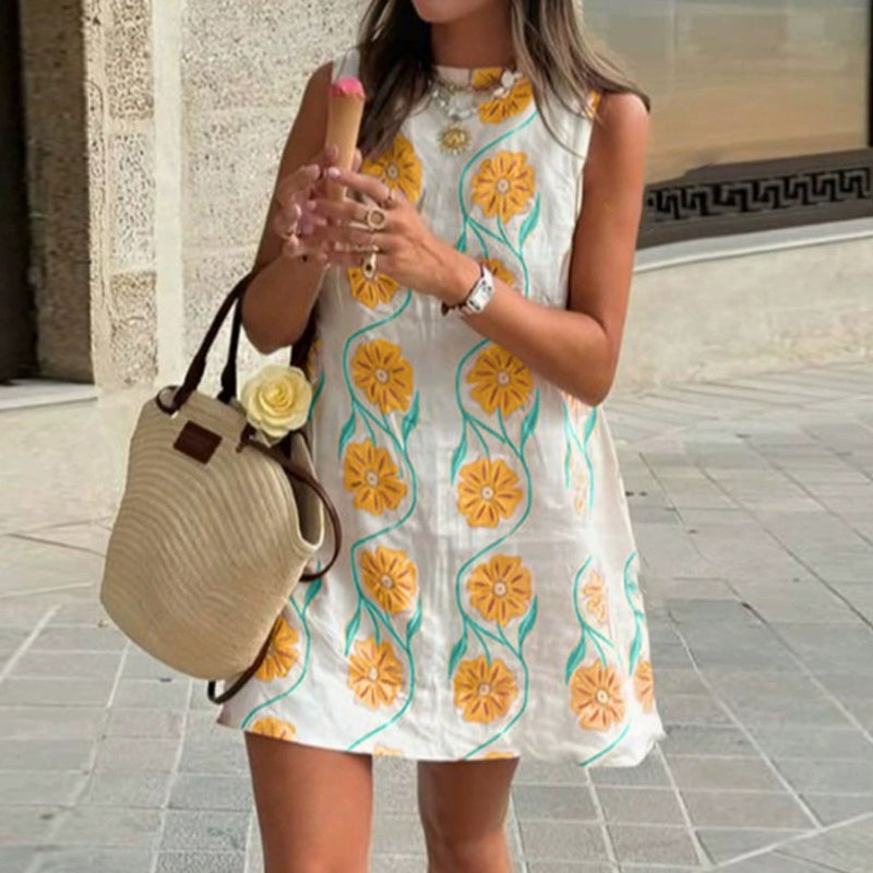 💖Women's Casual Sleeveless Floral Print Dress