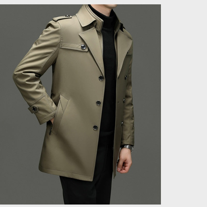 🔥Men's Medium-Length Trench Coat with Detachable Inner