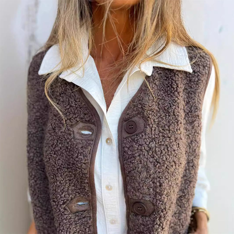 🎁 Women's Fall Button Down Short Warm Vest