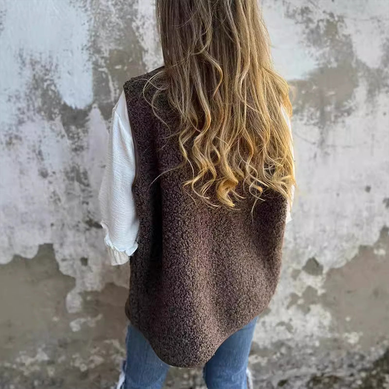 🎁 Women's Fall Button Down Short Warm Vest