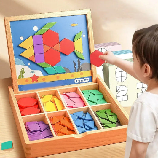 🎁Wooden Magnetic Pattern Block Puzzle Set🧩