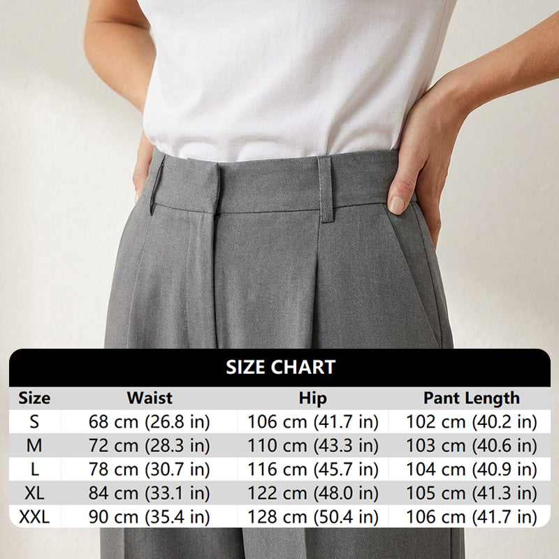 💝Women's High Waisted Straight Leg Work Trousers with Side Pockets -✨Smart & Casual Look for Office and Beyond