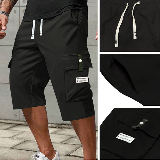 ⏳Men's Casual Drawstring Capri Cargo Pants