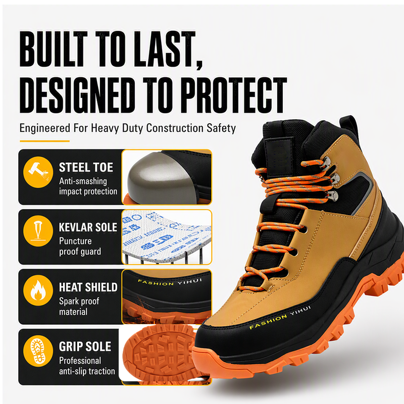🎉 2026 Sale — Over 27900 Sold!💞 Steel Toe Puncture‑Resistant Safety Shoes‑Protective 🥾