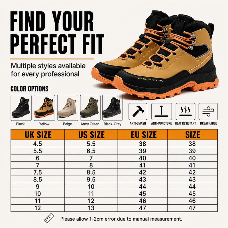 🎉 2026 Sale — Over 27900 Sold!💞 Steel Toe Puncture‑Resistant Safety Shoes‑Protective 🥾