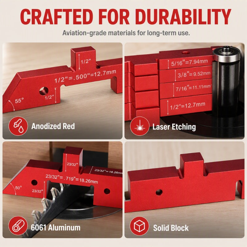 📐 Woodworking Setup Blocks – Aluminum, high precision & quick calibration ✨