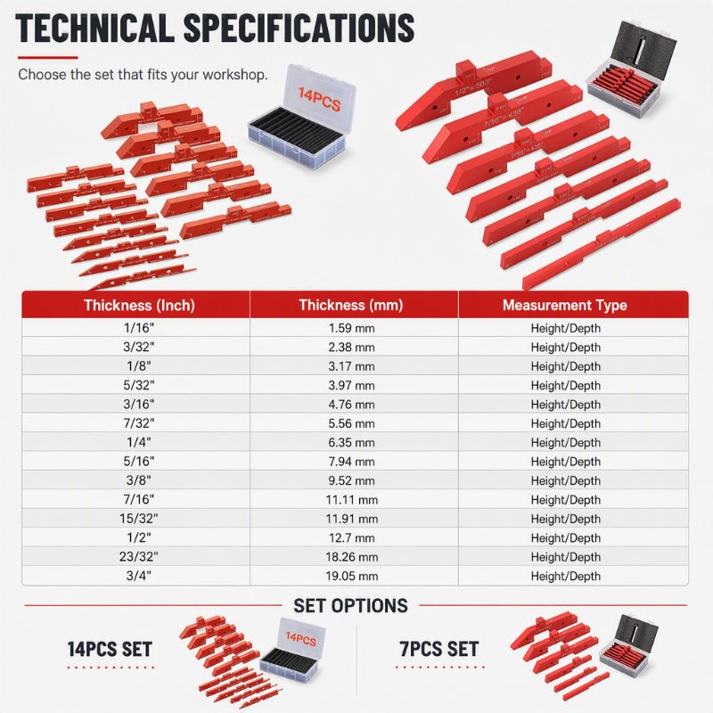 📐 Woodworking Setup Blocks – Aluminum, high precision & quick calibration ✨