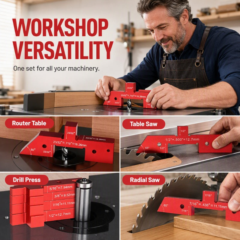 📐 Woodworking Setup Blocks – Aluminum, high precision & quick calibration ✨