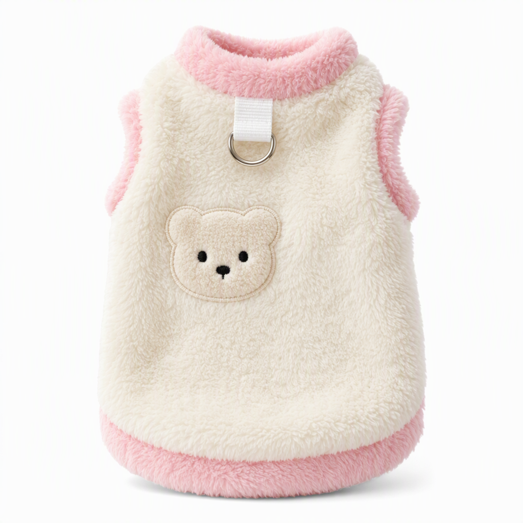 🐶Cozy Winter Pet Vest – Soft Plush with Adorable Bear Embroidery