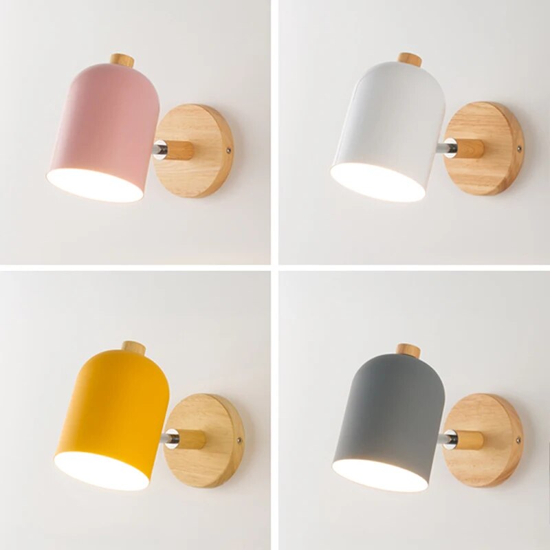 Nordic Wall Wood Hanging Bedside Sconce