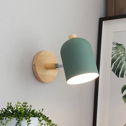 Nordic Wall Wood Hanging Bedside Sconce