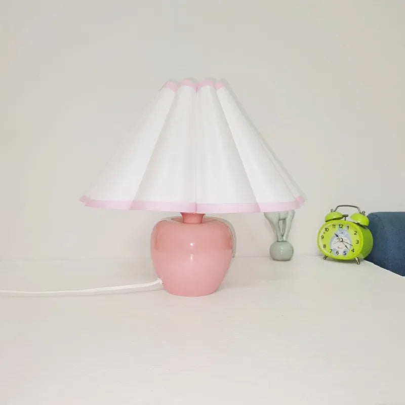 Retro Ceramic Pink Fabric Table Lamp