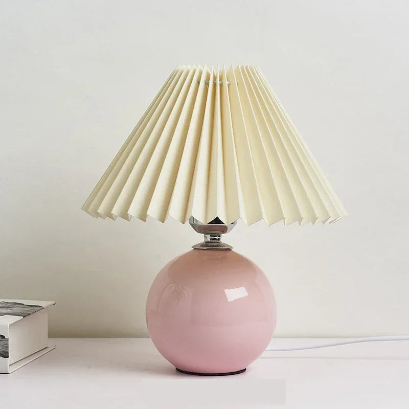 Ceramics Rattan Bedside Table Lamp