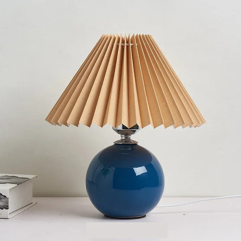 Ceramics Rattan Bedside Table Lamp