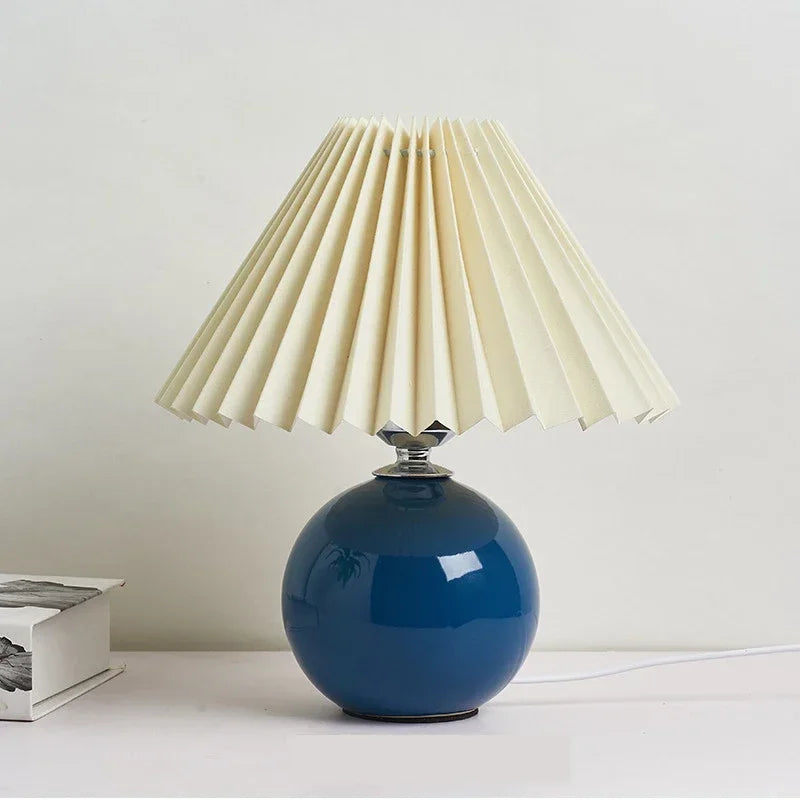 Ceramics Rattan Bedside Table Lamp