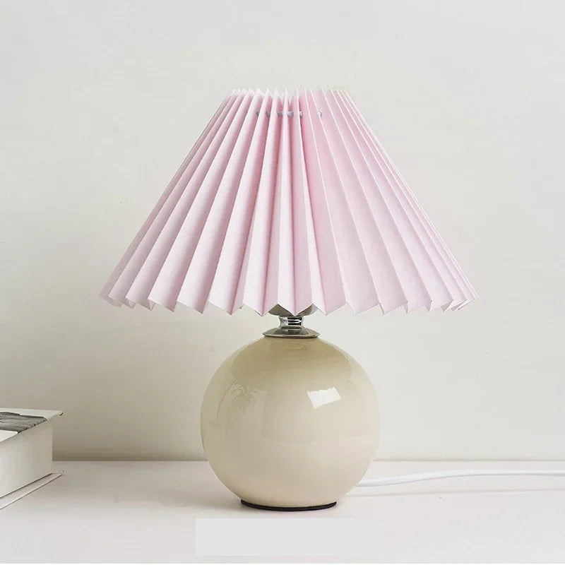 Ceramics Rattan Bedside Table Lamp