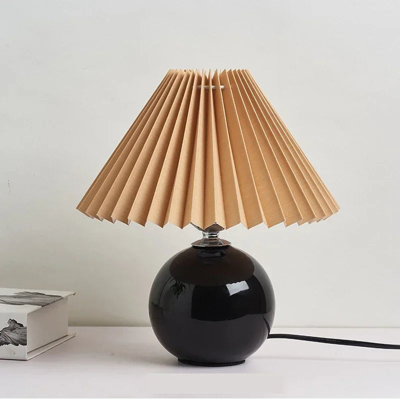Ceramics Rattan Bedside Table Lamp