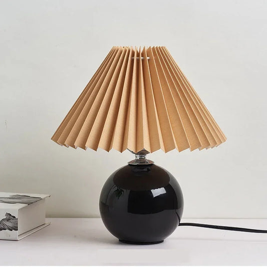 Ceramics Rattan Bedside Table Lamp