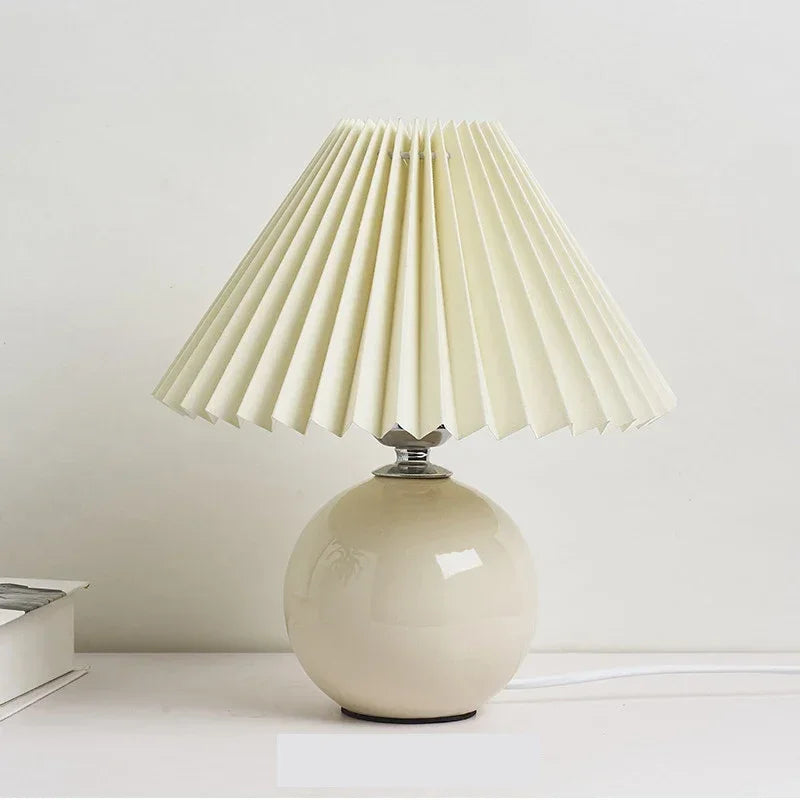 Ceramics Rattan Bedside Table Lamp