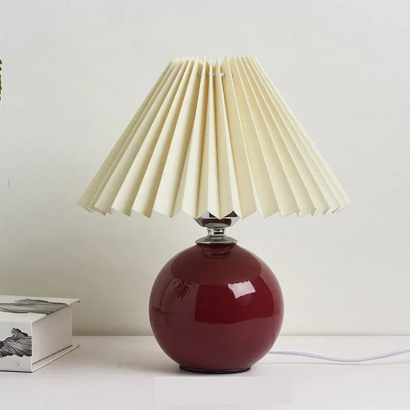 Ceramics Rattan Bedside Table Lamp