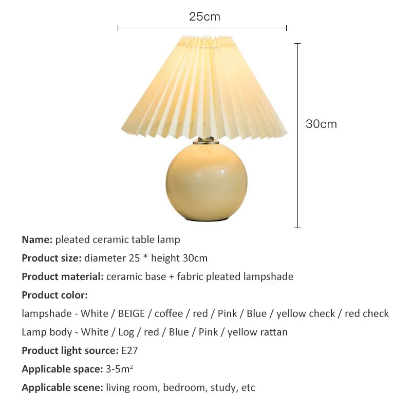 Ceramics Rattan Bedside Table Lamp