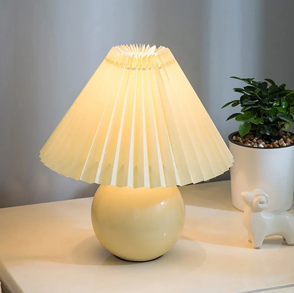 Ceramics Rattan Bedside Table Lamp