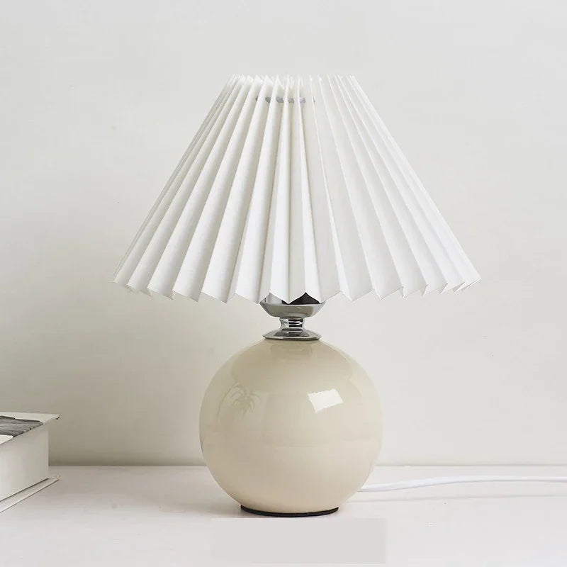 Ceramics Rattan Bedside Table Lamp