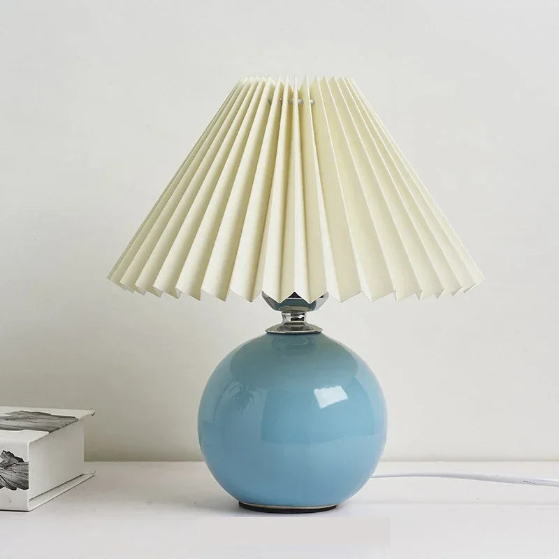 Ceramics Rattan Bedside Table Lamp