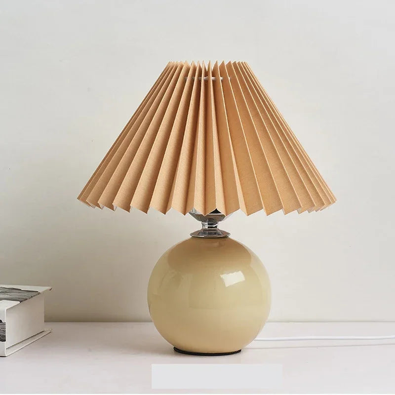 Ceramics Rattan Bedside Table Lamp