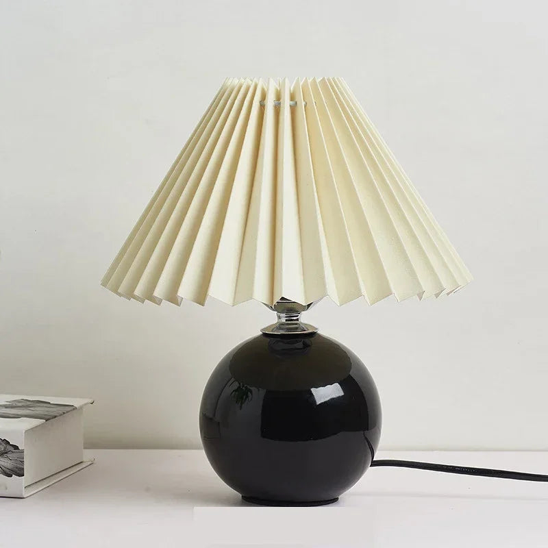 Ceramics Rattan Bedside Table Lamp