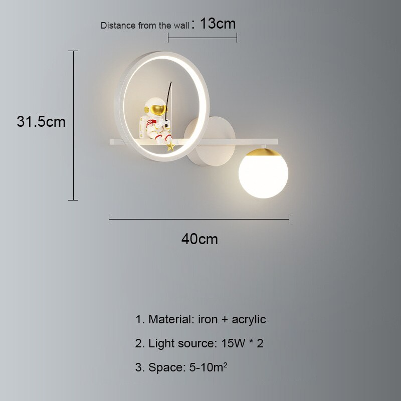 Nordic Modern LED Wall Lamp for Children Room