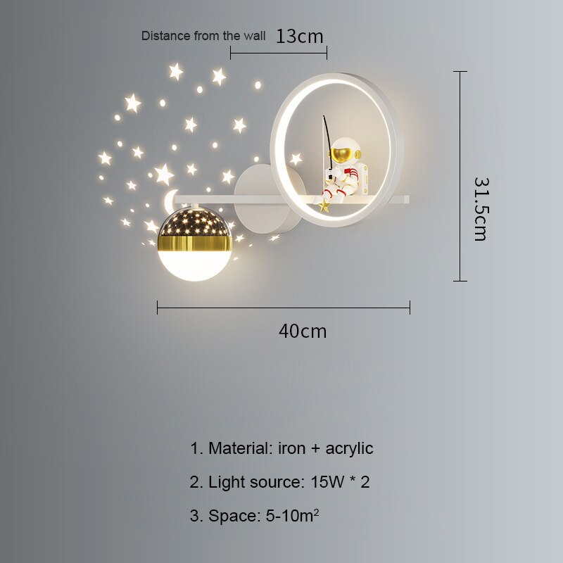 Nordic Modern LED Wall Lamp for Children Room