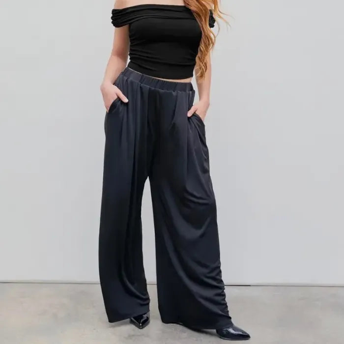 🛍️High Elastic Casual Stretchy Wide Leg Pants